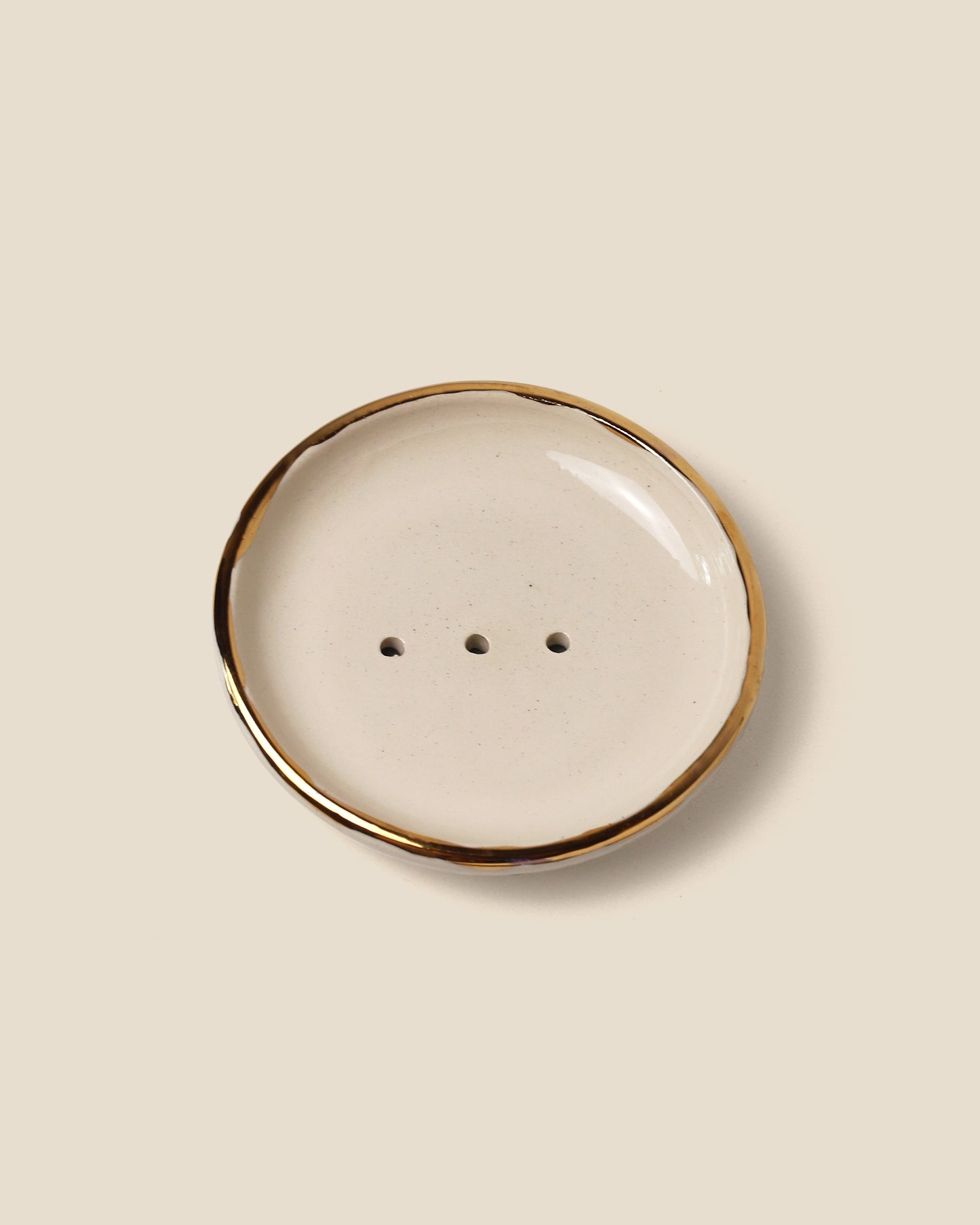 Ceramic soap dish - round format